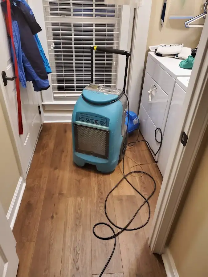 Commercial dehumidifier deployed for Flood Damage Cleanup in Forest Park